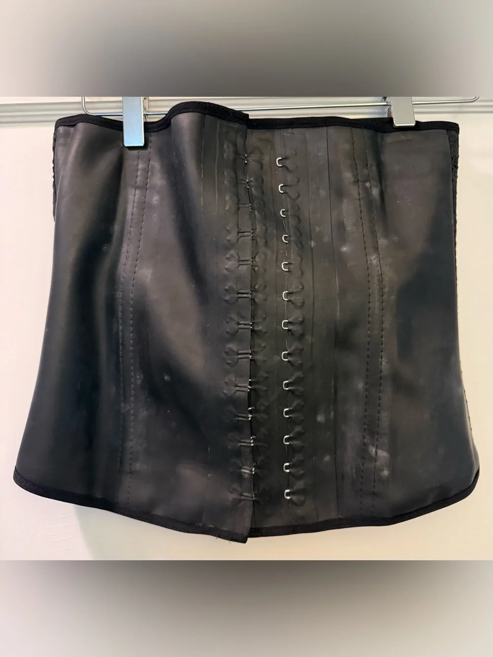 Ann Chery Latex Black Waist Trainer Faja Corset Shapewear Size 38 US XL